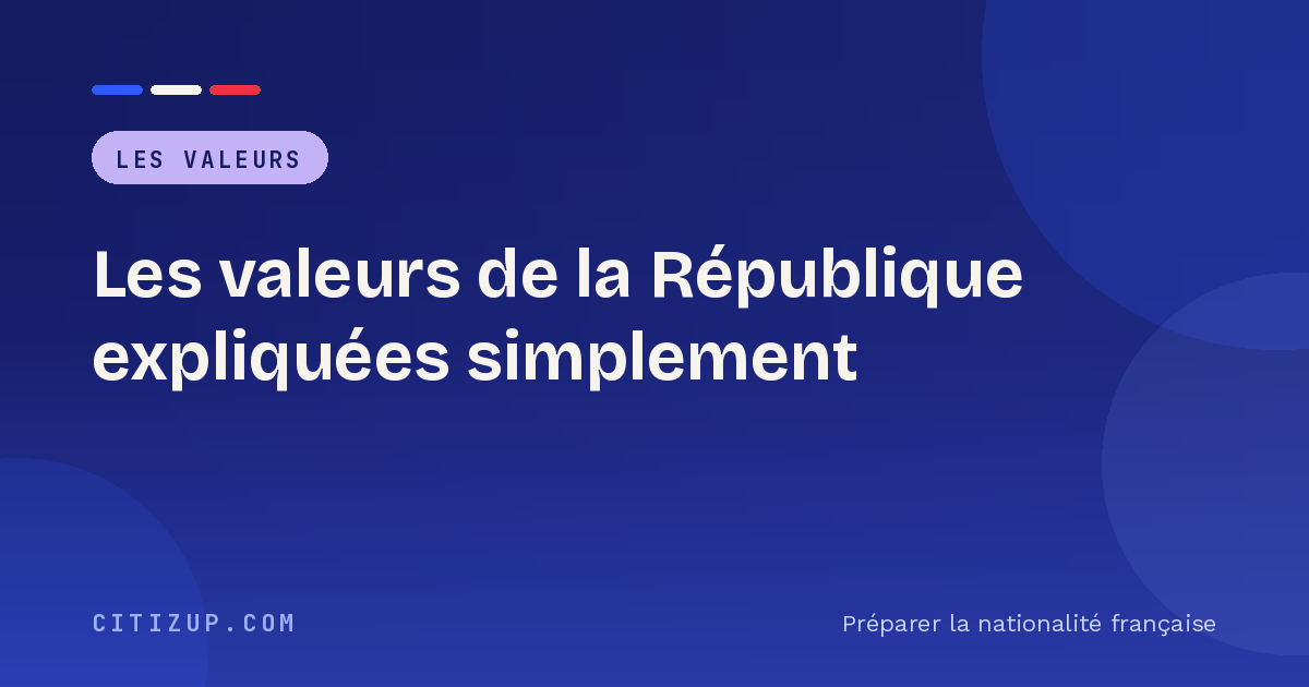 Couverture de l'article : les valeurs de la République expliquées simplement